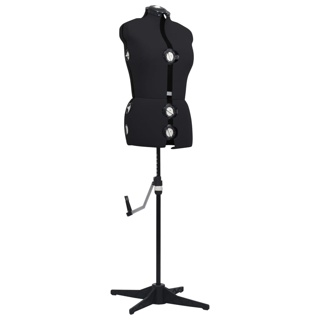 vidaXL Mannequin de robe ajustable pour femme Noir M Taille 40-46
