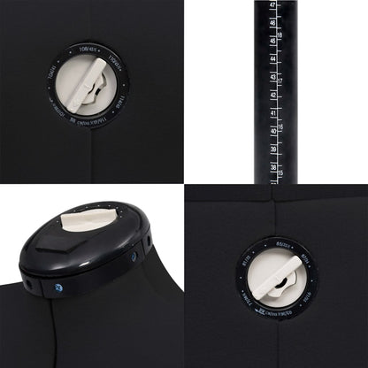 vidaXL Mannequin de robe ajustable pour femme Noir M Taille 40-46
