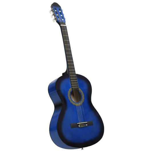 vidaXL Guitare classique pour débutants Bleu 4/4 39" Tilleul