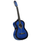 vidaXL Guitare classique pour débutants Bleu 4/4 39" Tilleul