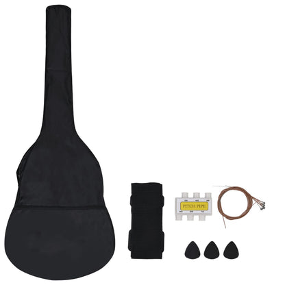 vidaXL Jeu de guitare classique pour débutants 8 pcs Noir 3/4 36"