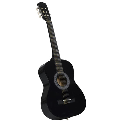 vidaXL Jeu de guitare classique pour débutants 8 pcs Noir 3/4 36"