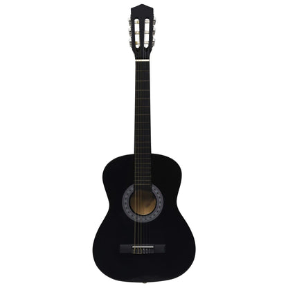 vidaXL Jeu de guitare classique pour débutants 8 pcs Noir 3/4 36"