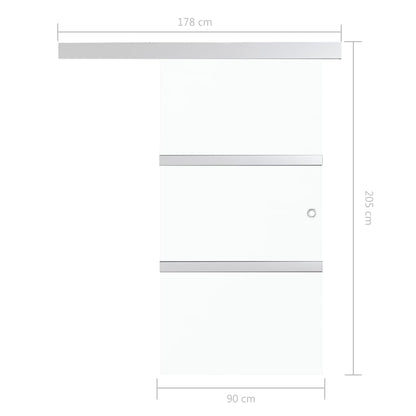vidaXL Porte coulissante Verre ESG et aluminium 90x205 cm Argenté
