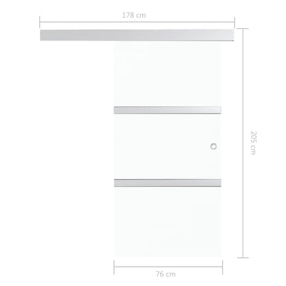 vidaXL Porte coulissante à butées Verre ESG et aluminium 76x205 cm