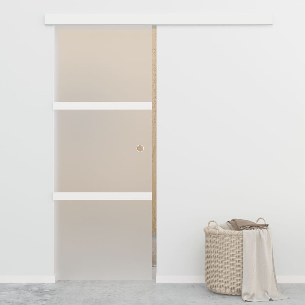 vidaXL Porte coulissante à butées Verre ESG et aluminium 76x205 cm