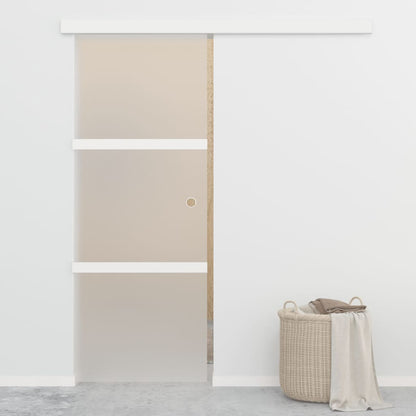 vidaXL Porte coulissante à butées Verre ESG et aluminium 76x205 cm