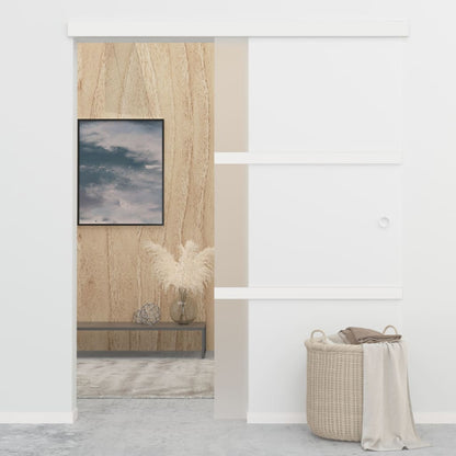 vidaXL Porte coulissante à butées Verre ESG et aluminium 90x205 cm