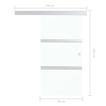 vidaXL Porte coulissante à butées Verre ESG et aluminium 90x205 cm