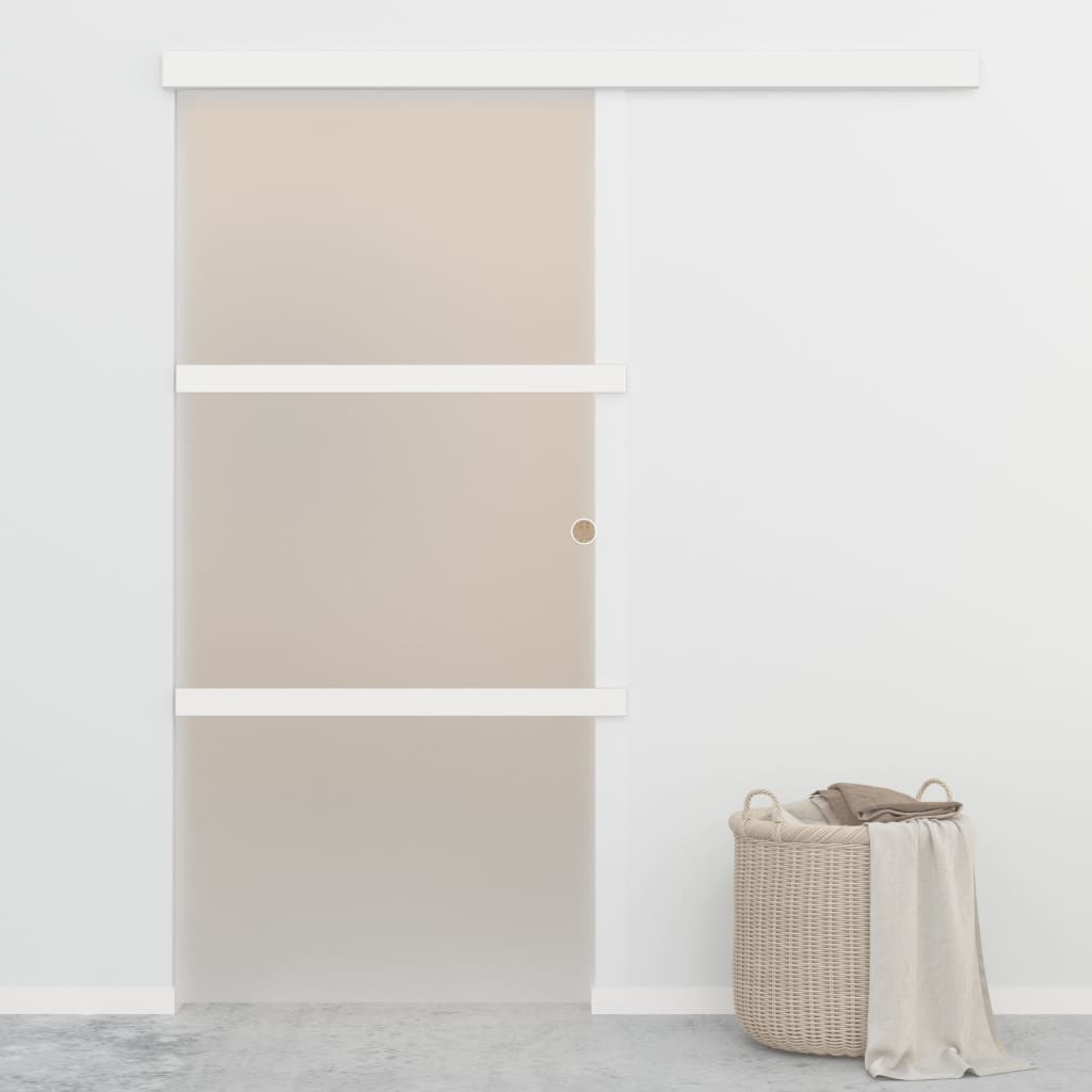 vidaXL Porte coulissante à butées Verre ESG et aluminium 90x205 cm