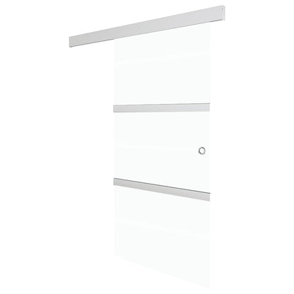 vidaXL Porte coulissante Verre ESG et aluminium 90x205 cm Argenté