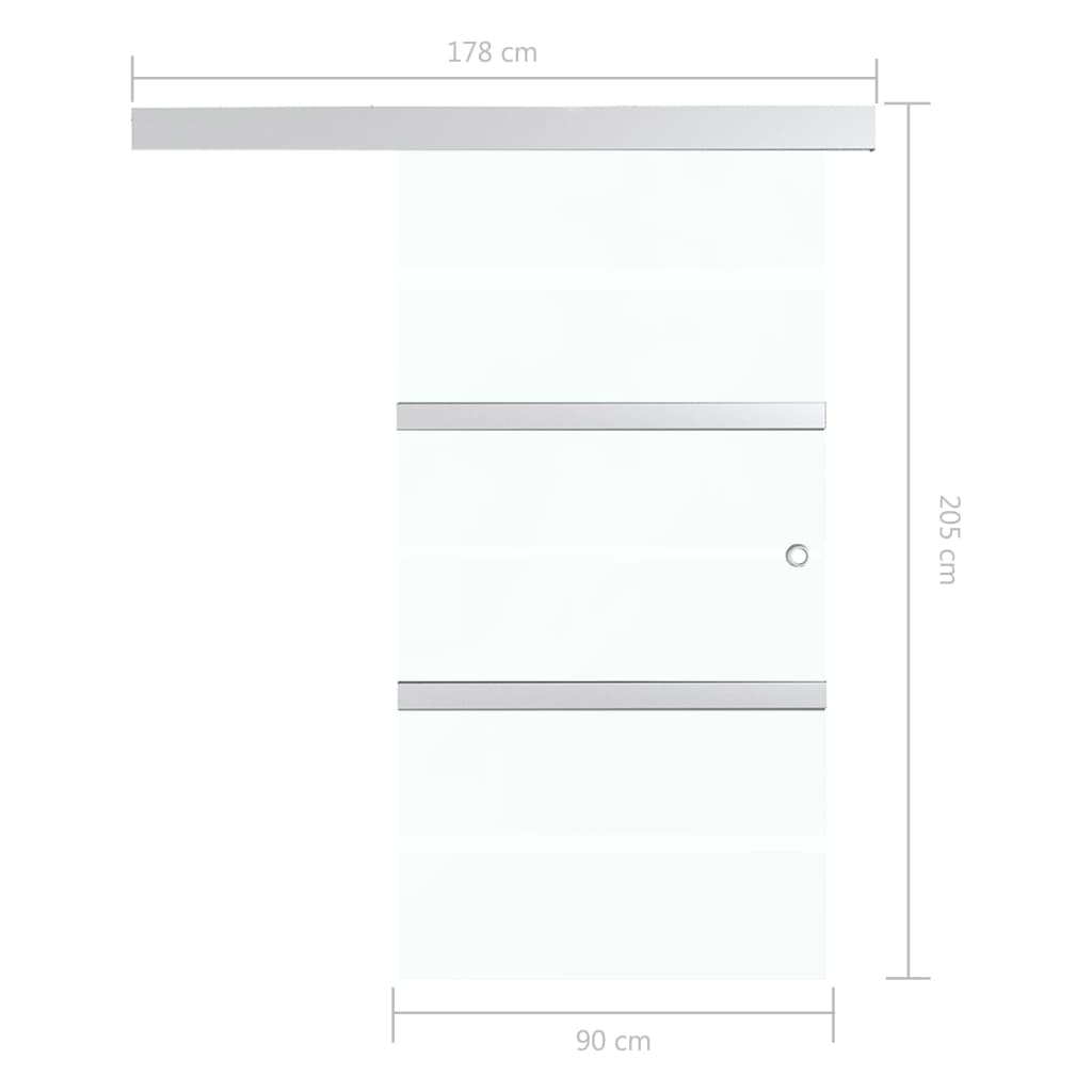 vidaXL Porte coulissante Verre ESG et aluminium 90x205 cm Argenté