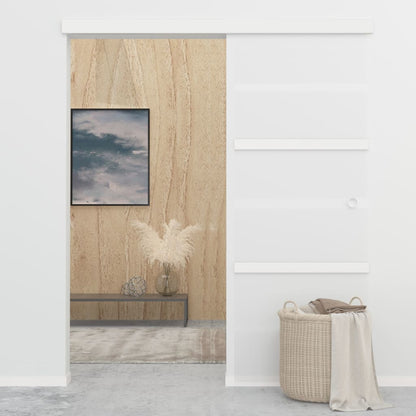vidaXL Porte coulissante butées souples Verre ESG aluminium 76x205 cm