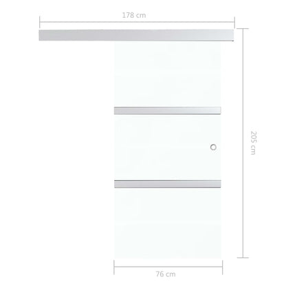 vidaXL Porte coulissante butées souples Verre ESG aluminium 76x205 cm