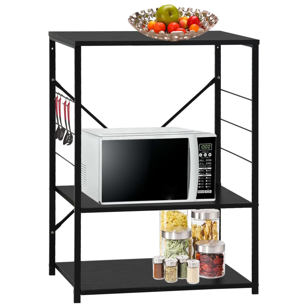 vidaXL Armoire à four à micro-ondes Noir 60x39,6x79,5 cm
