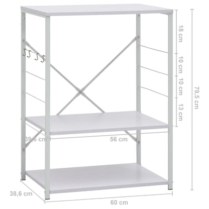 vidaXL Armoire à four à micro-ondes Blanc 60x39,6x79,5 cm