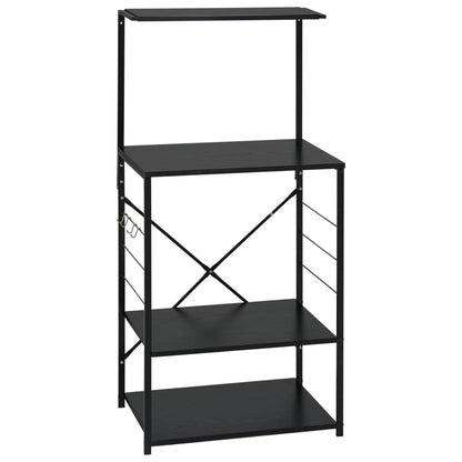 vidaXL Armoire à four à micro-ondes noir 60x39,6x123cm bois ingénierie