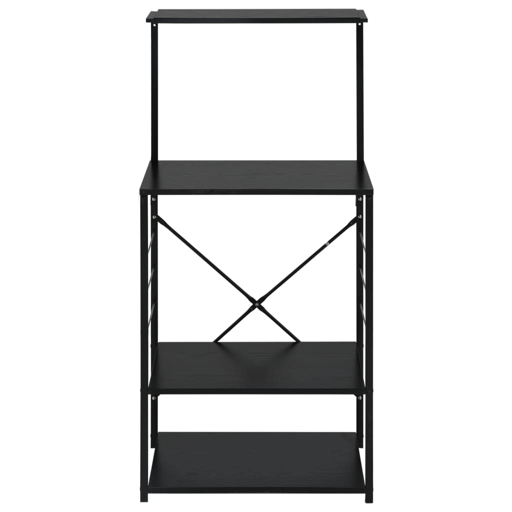 vidaXL Armoire à four à micro-ondes noir 60x39,6x123cm bois ingénierie