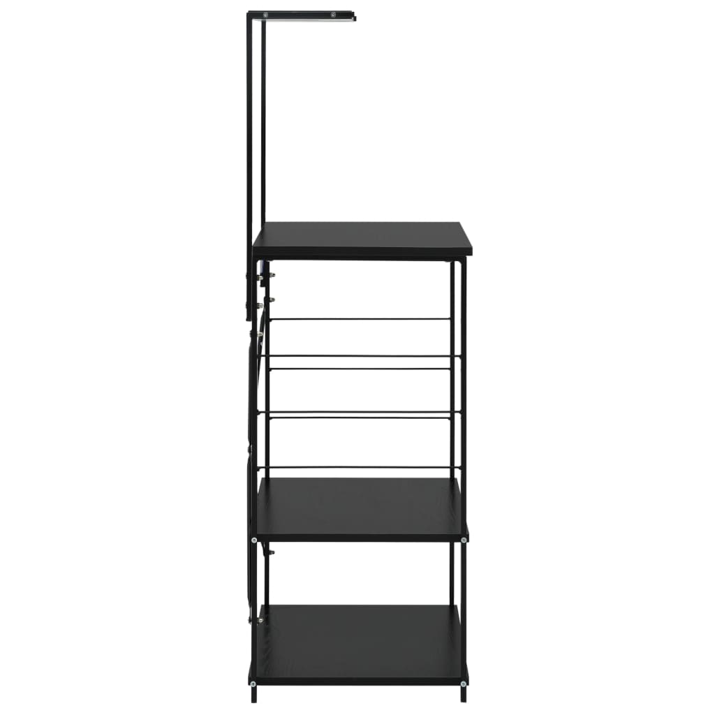 vidaXL Armoire à four à micro-ondes noir 60x39,6x123cm bois ingénierie