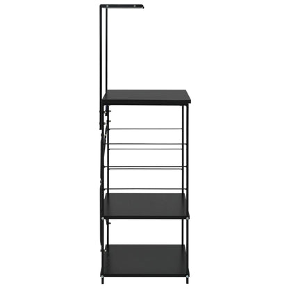 vidaXL Armoire à four à micro-ondes noir 60x39,6x123cm bois ingénierie