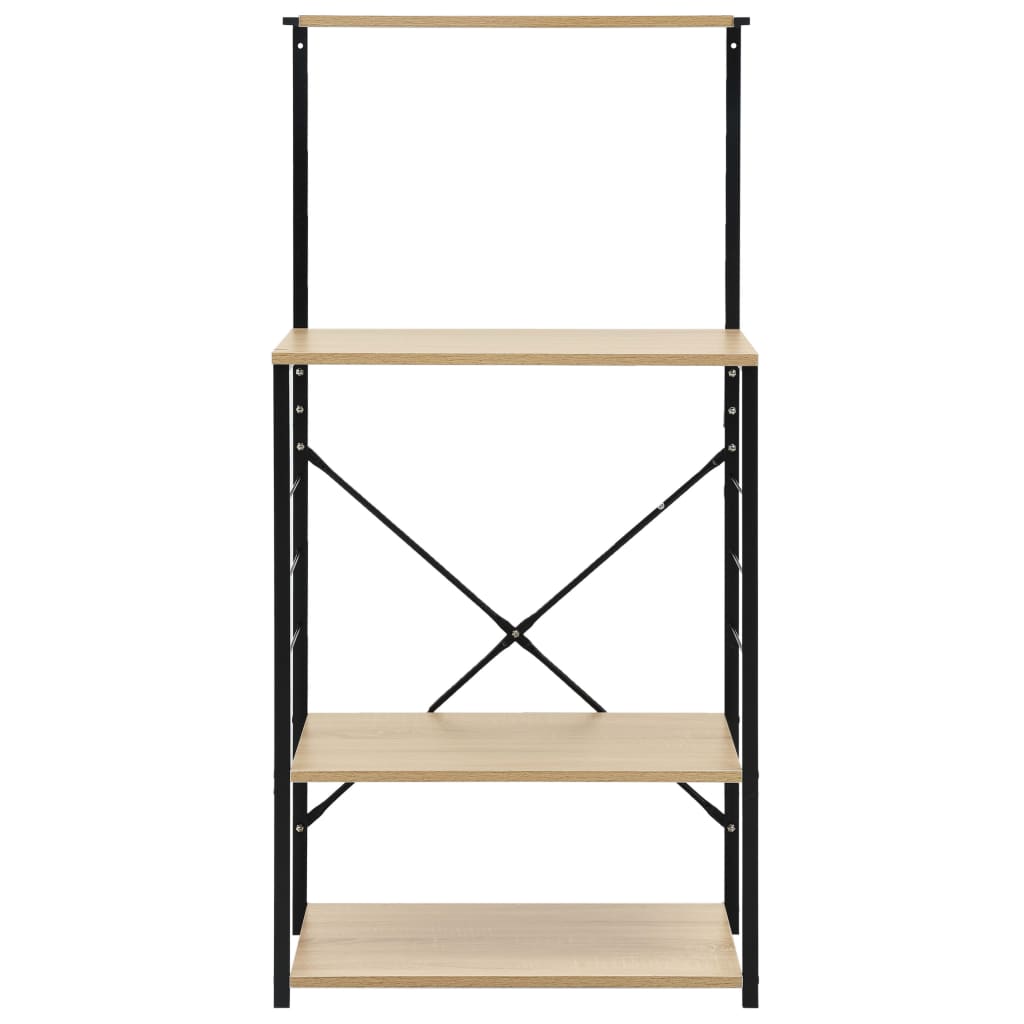 vidaXL Armoire à micro-ondes noir et chêne 60x39,6x123 cm