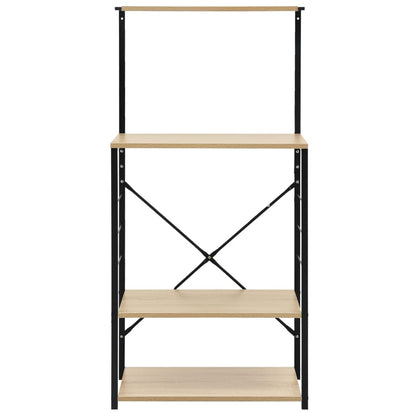 vidaXL Armoire à micro-ondes noir et chêne 60x39,6x123 cm