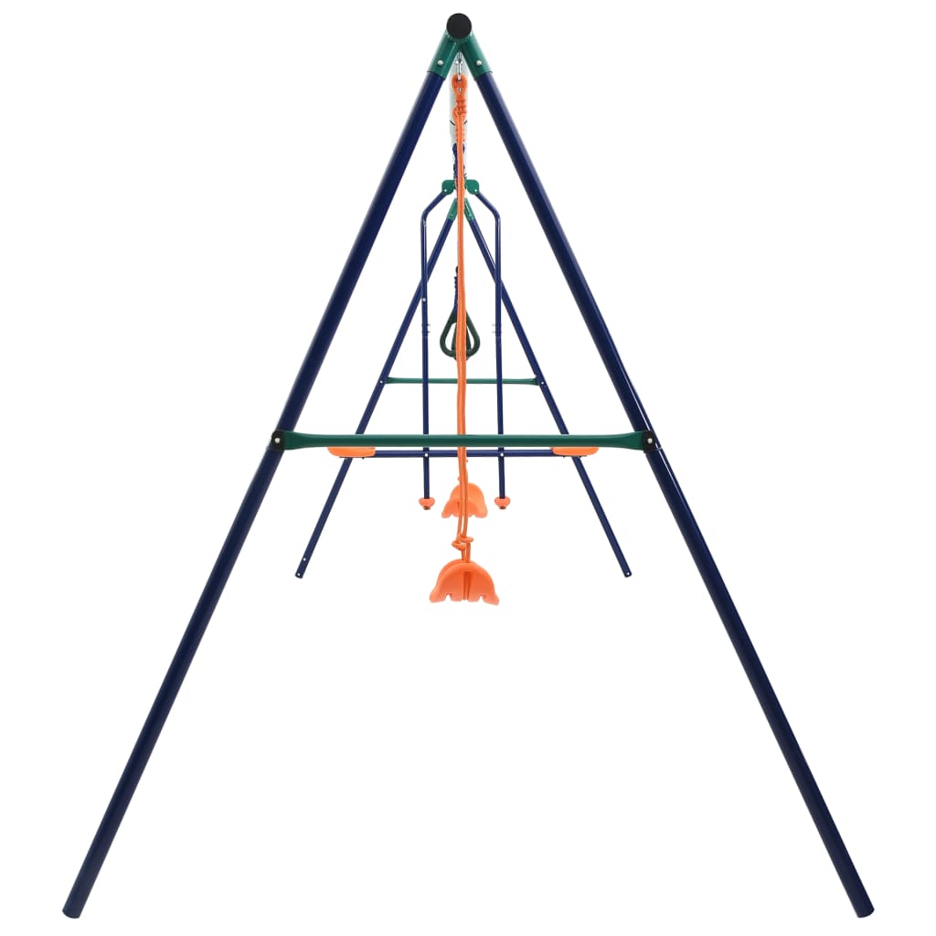 vidaXL Ensemble de balançoire et anneaux de gymnastique 4 places Acier