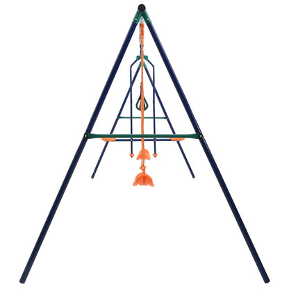 vidaXL Ensemble de balançoire et anneaux de gymnastique 4 places Acier