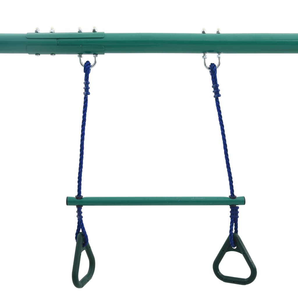 vidaXL Ensemble de balançoire et anneaux de gymnastique 4 places Acier