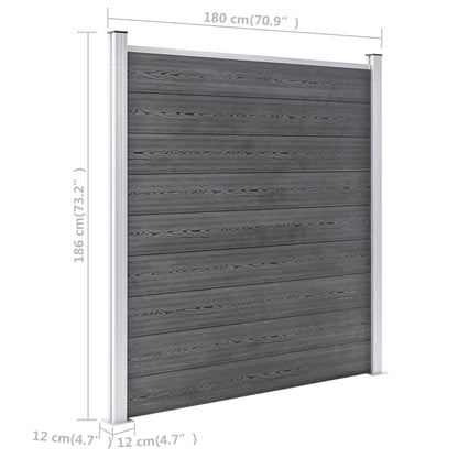 vidaXL Clôture de jardin WPC 353x186 cm Gris