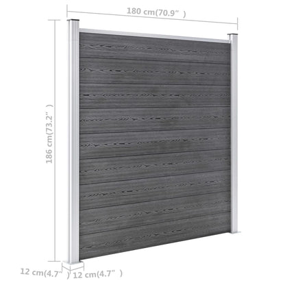 vidaXL Clôture de jardin WPC 1218x186 cm Gris