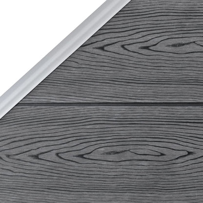 vidaXL Ensemble de clôture WPC 4 Carré + 1 Incliné 792 x 186 cm Gris