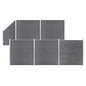 vidaXL Ensemble de clôture WPC 5 Carré + 1 Incliné 965 x 186 cm Gris