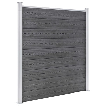 vidaXL Ensemble de clôture WPC 5 Carré + 1 Incliné 965 x 186 cm Gris