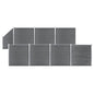vidaXL Ensemble de clôture WPC 7 Carré + 1 Incliné 1311x186 cm Gris
