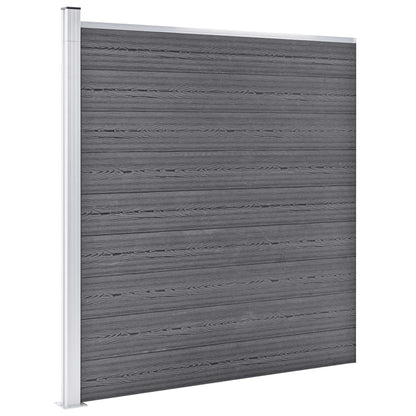 vidaXL Ensemble de clôture WPC 10 Carré + 1 Incliné 1830x186 cm Gris