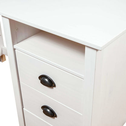 vidaXL Bureau Hill avec 3 tiroirs 120x50x74 cm Bois pin massif