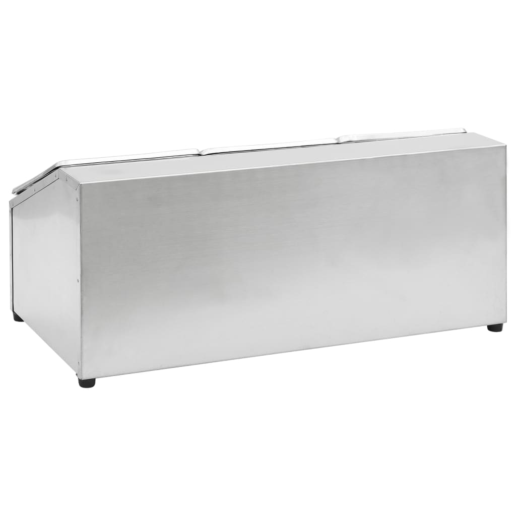 vidaXL Récipient Gastronorm avec 3 bacs GN 1/6 Acier inoxydable
