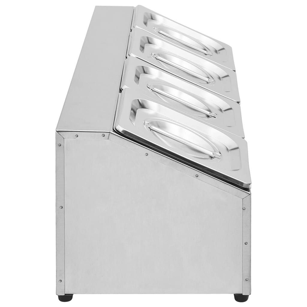 vidaXL Récipient Gastronorm avec 4 bacs GN 1/6 Acier inoxydable