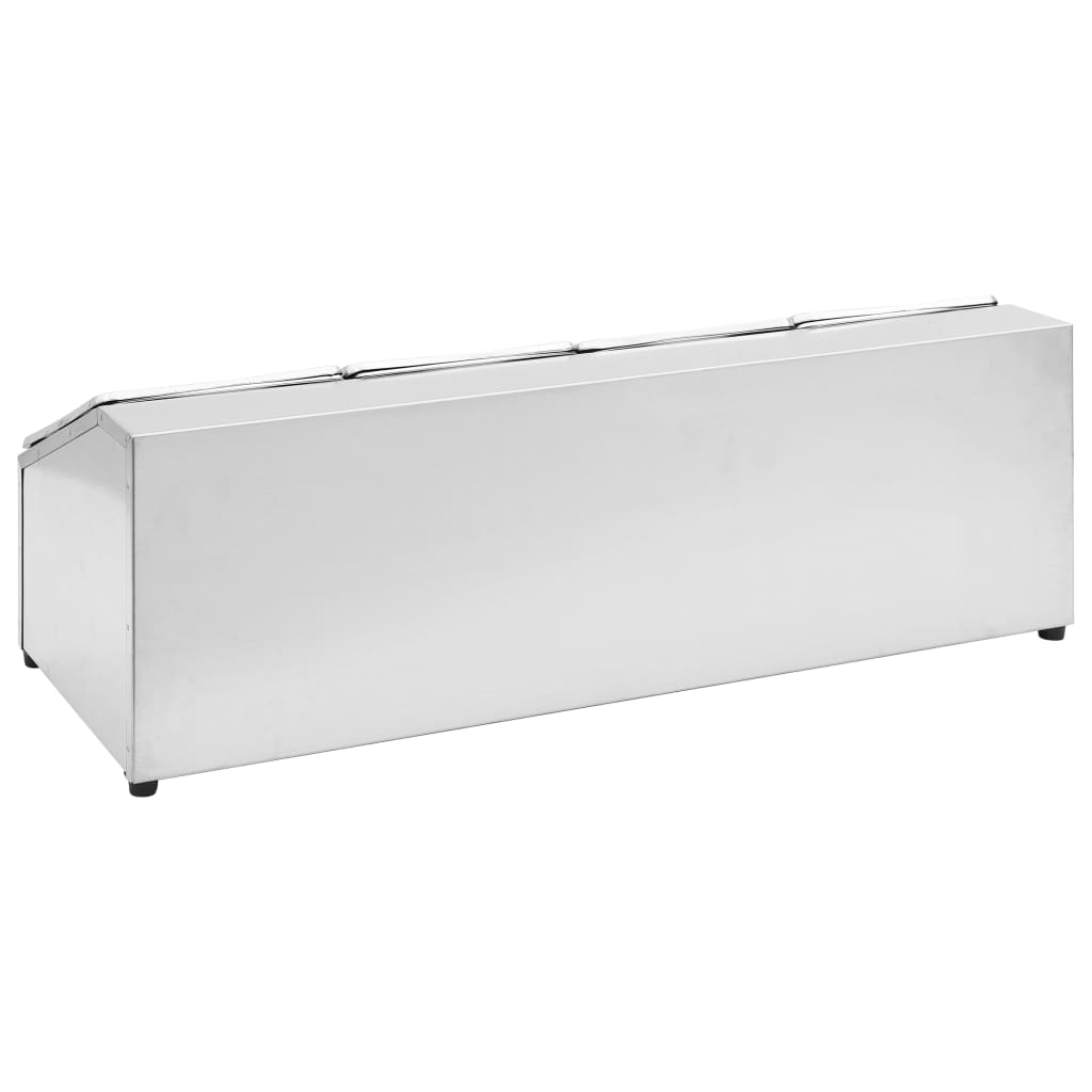 vidaXL Récipient Gastronorm avec 4 bacs GN 1/6 Acier inoxydable