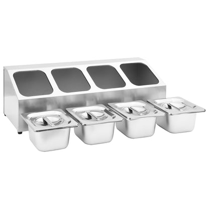 vidaXL Récipient Gastronorm avec 4 bacs GN 1/6 Acier inoxydable