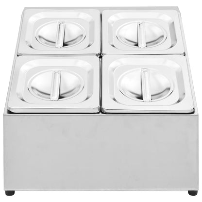vidaXL Récipient Gastronorm avec 4 bacs GN 1/6 Acier inoxydable