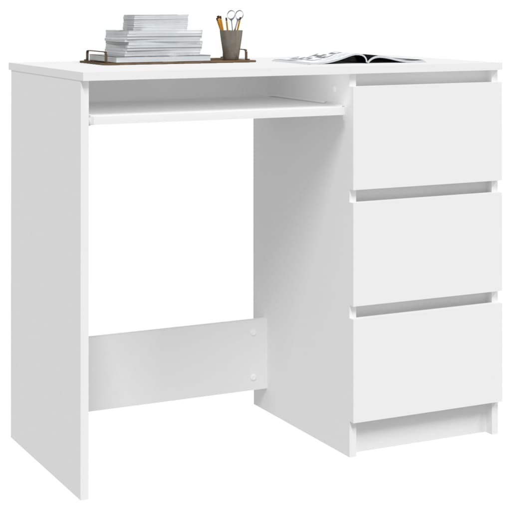 vidaXL Bureau Blanc 90x45x76 cm Aggloméré