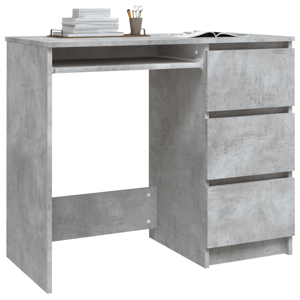 vidaXL Bureau Gris béton 90x45x76 cm Aggloméré