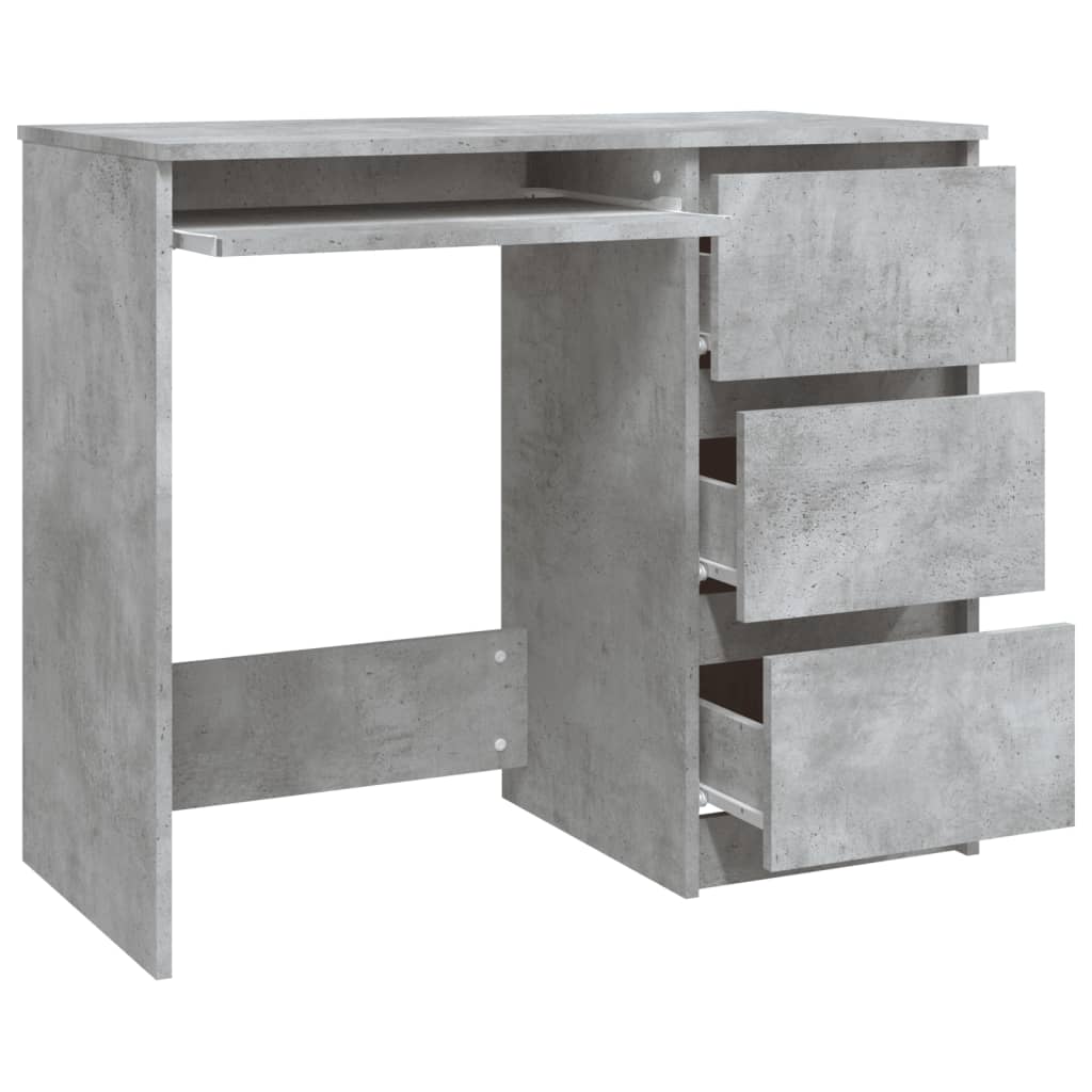 vidaXL Bureau Gris béton 90x45x76 cm Aggloméré