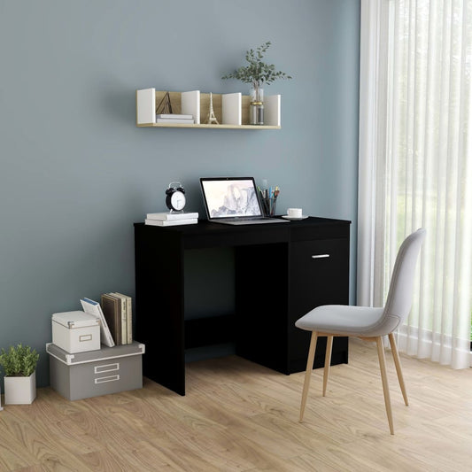 vidaXL Bureau Noir 100x50x76 cm Aggloméré