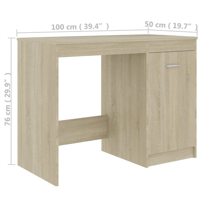 vidaXL Bureau Chêne sonoma 100x50x76 cm Aggloméré