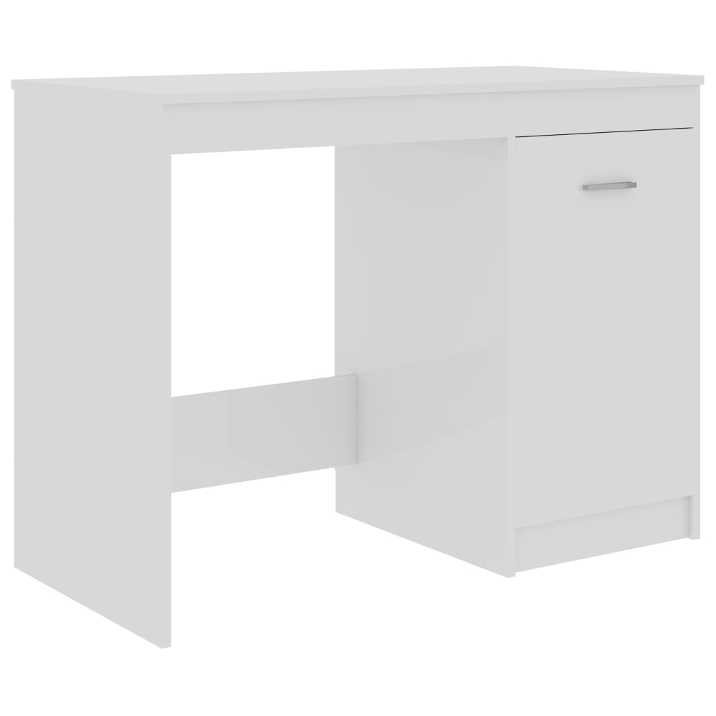 vidaXL Bureau Blanc brillant 100x50x76 cm Aggloméré