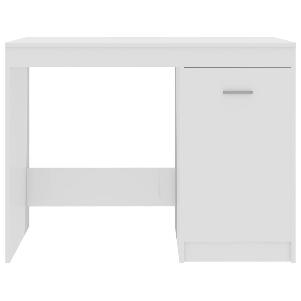 vidaXL Bureau Blanc brillant 100x50x76 cm Aggloméré