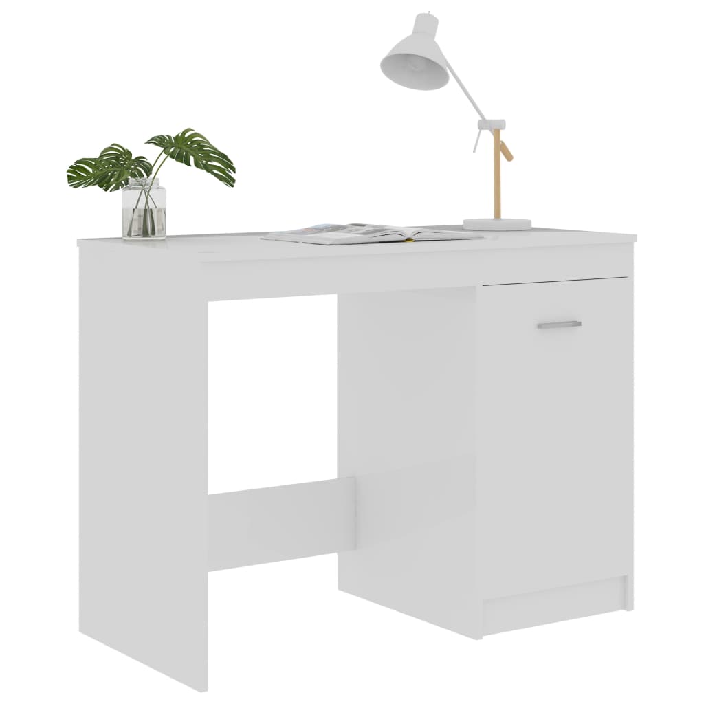 vidaXL Bureau Blanc brillant 100x50x76 cm Aggloméré